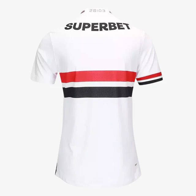 Camisa São Paulo Feminina São Paulo I 2025/26 - Branco