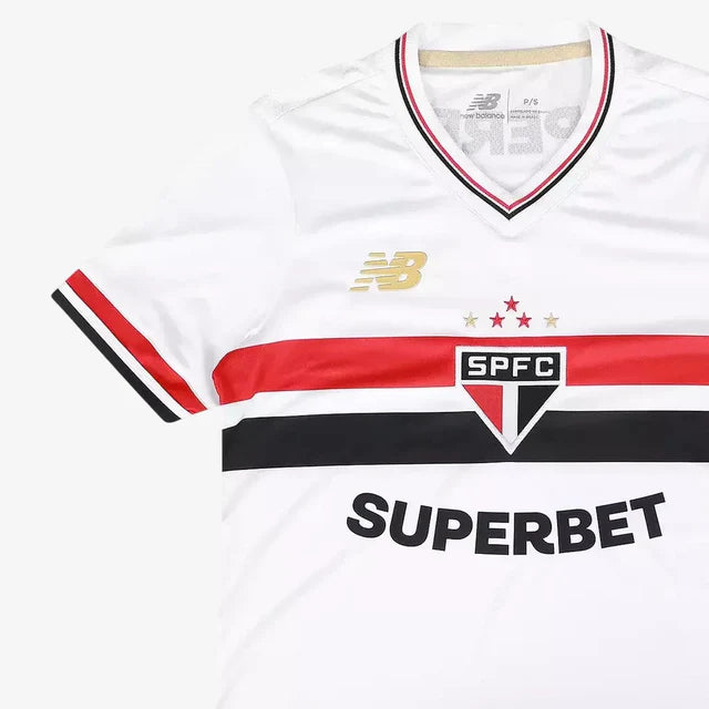 Camisa São Paulo Feminina São Paulo I 2025/26 - Branco